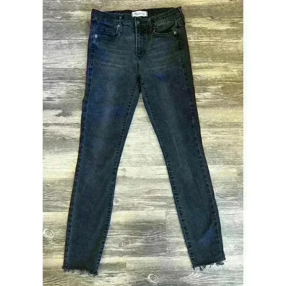 Madewell 9” Mid-Rise Black Skinny Cropped Jeans Sz 25